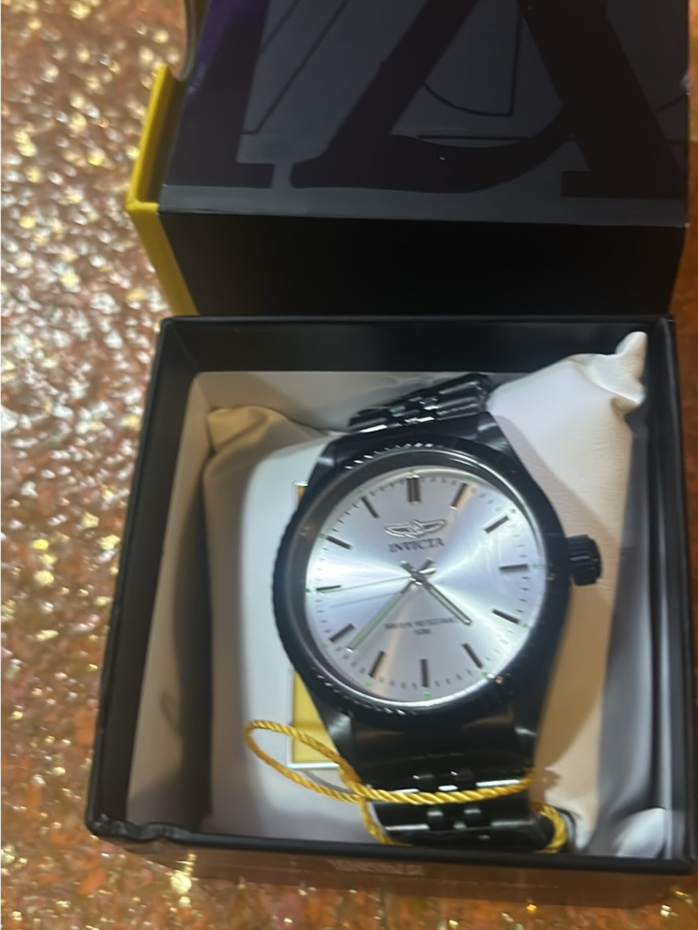 Invicta Black Bracelet Silver Dial Specialty Serrate Men’s Watch(NEW)